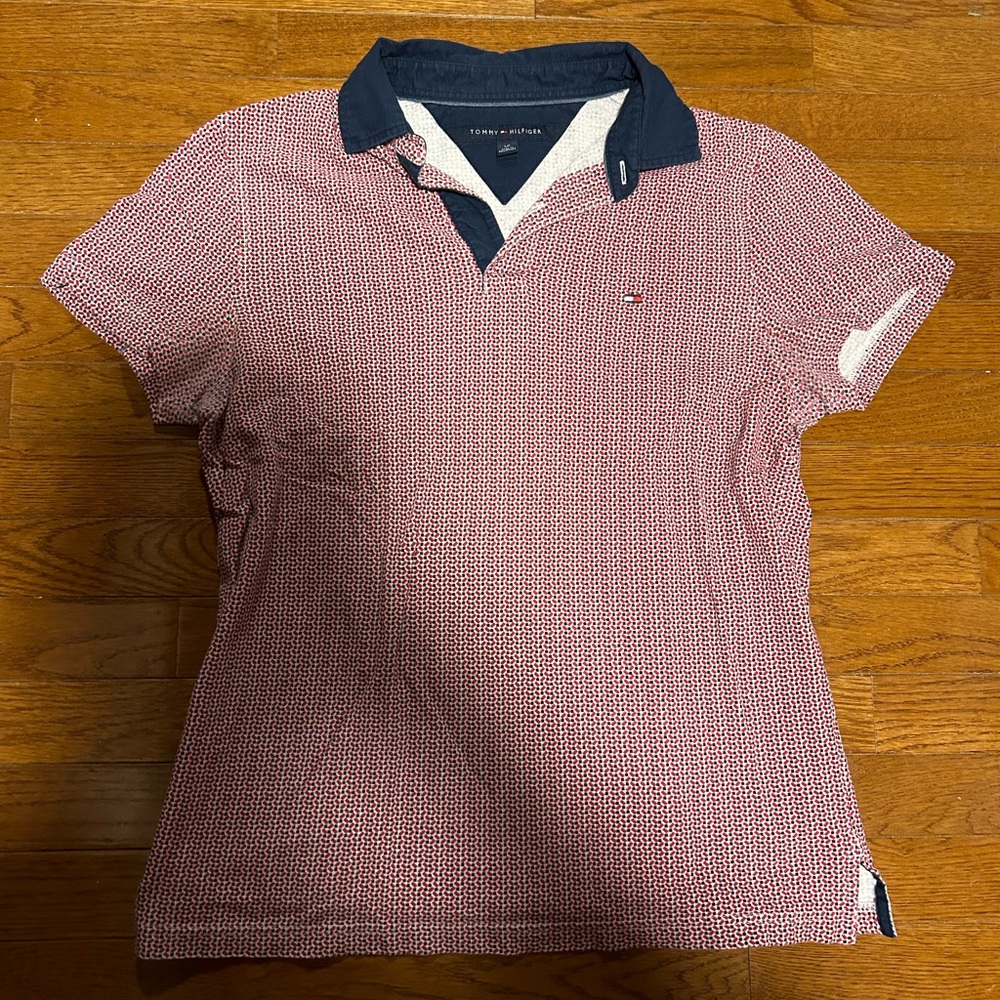 Tommy Hilfiger men’s America 4th of July Red Polo Shirt S small